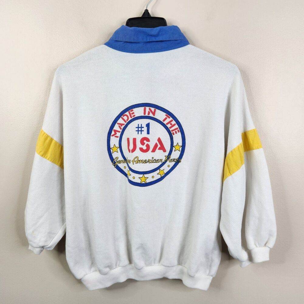 Style Up Vintage 70s Womens 3/4 Sleeve Made In The USA Polo Sweater Large